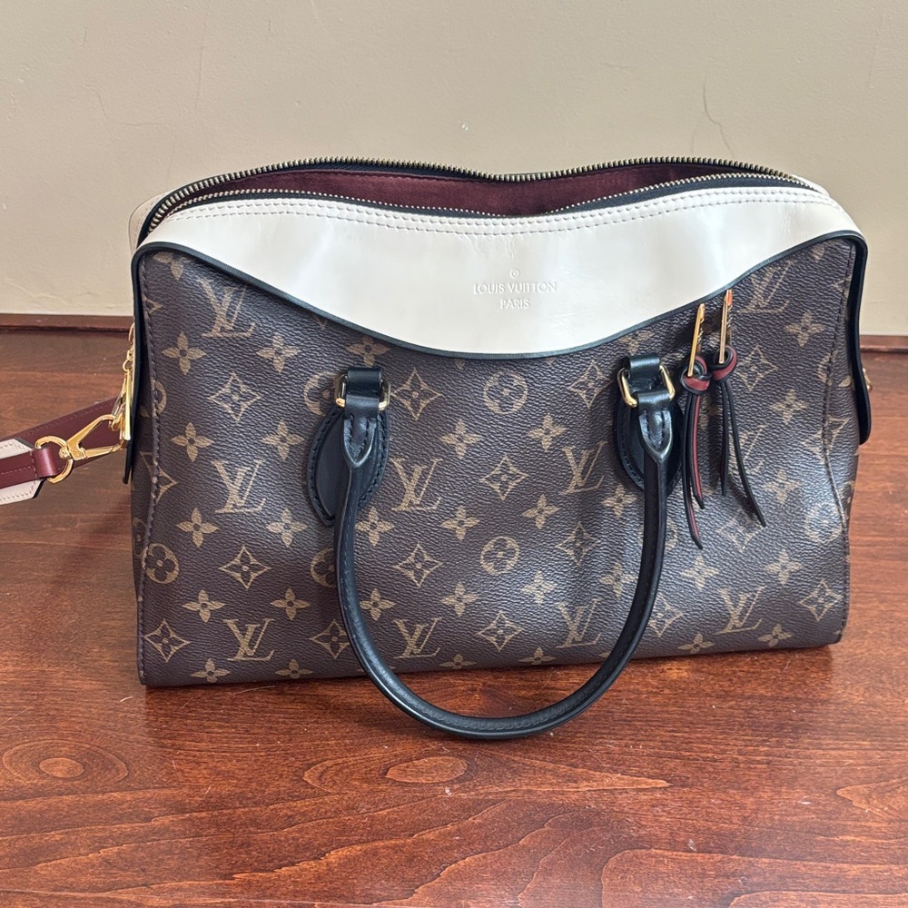 Louis Vuitton Black and Brown Monogram Satchel